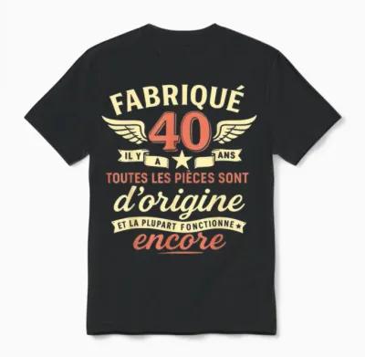 40th Birthday Man Woman 40 Years 1985 Funny Gift Unisex T-Shirt - Black