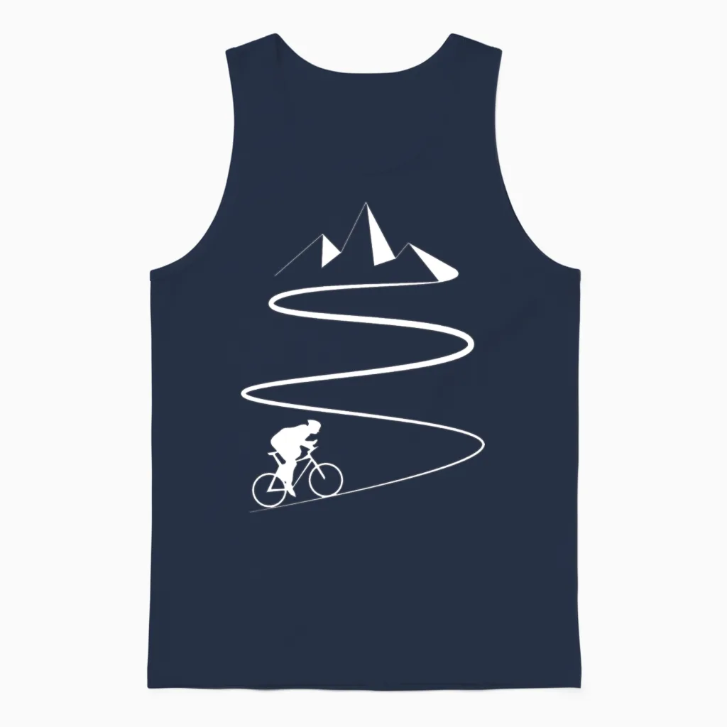 Mountain Bike Uphill Cycling Unisex Tank Top in Navy