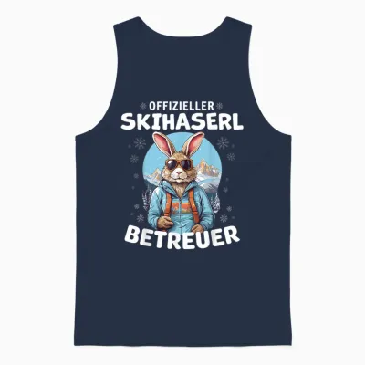 Official Skihaserl Caregiver Apres Ski Skier T-Shirt, Black Unisex Tank Top - Navy