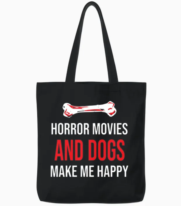 Horror Movies Dogs - Dog Lovers Tote Bags in Black