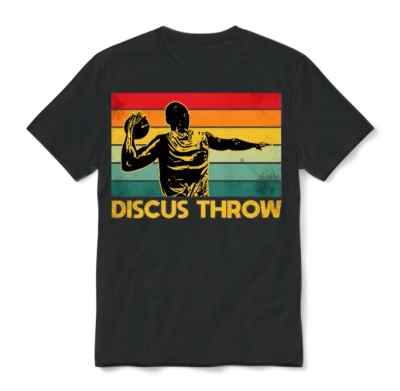 Discus Throw Retro 2 Unisex T-Shirt - Black