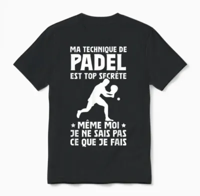 Padelist Funny I Don't Know What I Do Padel Unisex T-Shirt - Black
