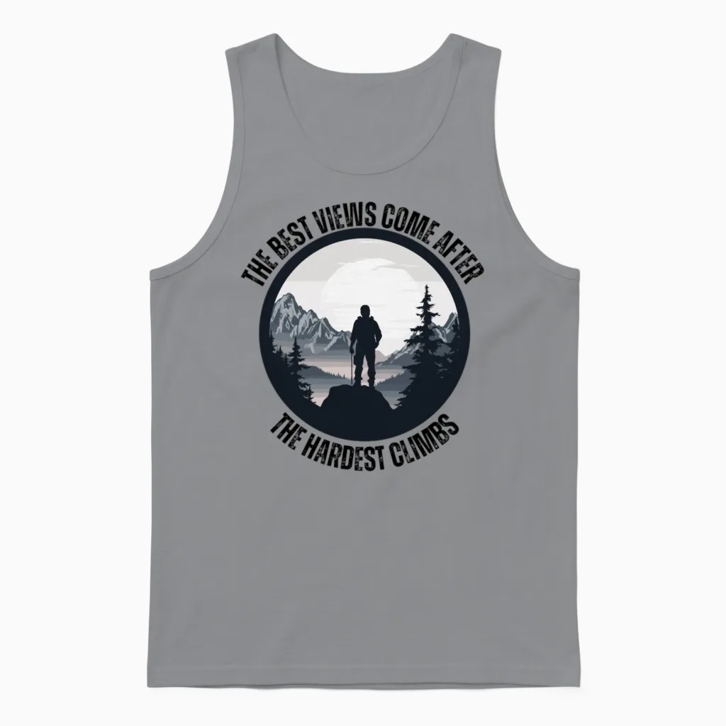 Hiking & Outdoors Gift Unisex Tank Top in Sport Grey