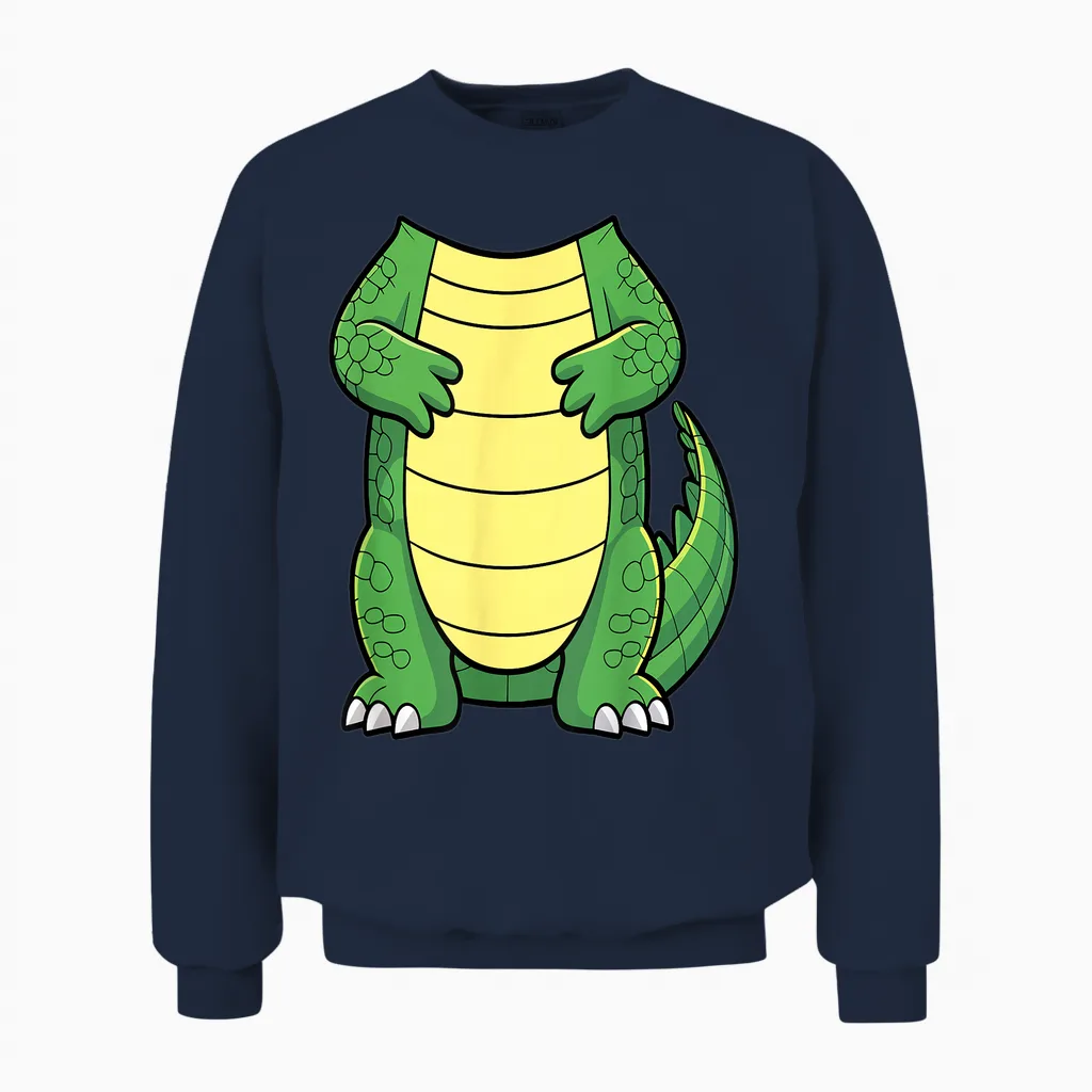 Crocodile Body Shirt Adult Kids Men Women Alligator Costume Unisex Sweatshirt in Navy