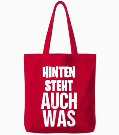 Hinten Kommt Noch Was Lustiger Spruch Tote Bags - Red