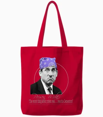 Comedy Tv Mike Prison Funny! T-Shirt, Black, S Tote Bags - Red