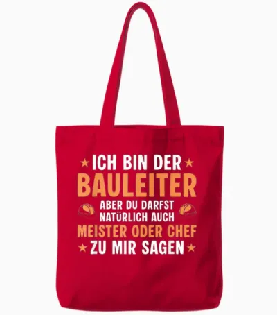 Herren Bauleiter Meister Oder Chef - Bauherr Tote Bags - Red