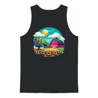 The Retro Farm — & Country Gift Unisex Tank Top - Black – 1