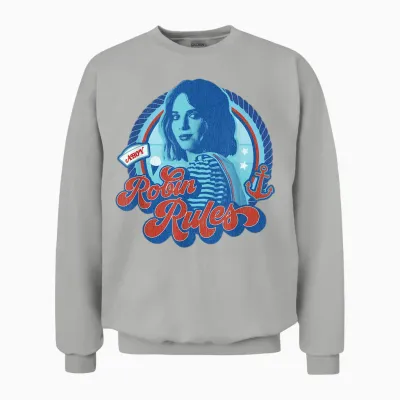 Stranger Things Robin Rules T-Shirt, Black, S Unisex Sweatshirt - Ash