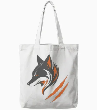 Grey Fox | Orange Fox Tote Bags - White