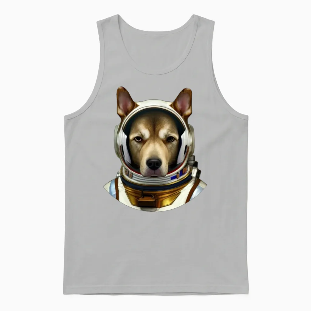 Astronauts Mission Dog Lovers Gift Unisex Tank Top in Ash