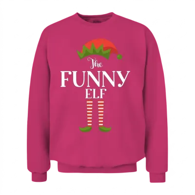 Funny Elf Funny Family Christmas Matching Unisex Sweatshirt - Heliconia