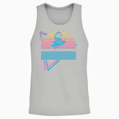 Astronaut Retro Unisex Tank Top - Ash