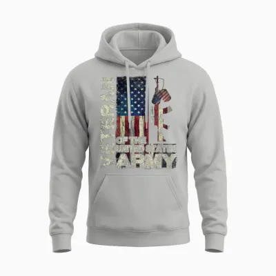 Distressed American Flag Us Army Veteran Shirt Gift Unisex Hoodie - Ash