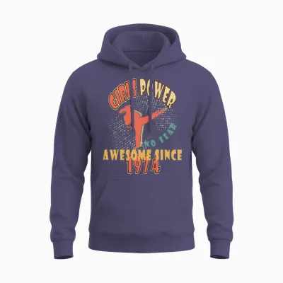 1974 Vinatge Girls Power Birthday Unisex Hoodie - Heather Sport Dark Navy