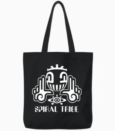 Spiral Tribe | Techno Hardstyle Gabber Tekno 23 T-Shirt Haut De Gamme Tote Bags - Black