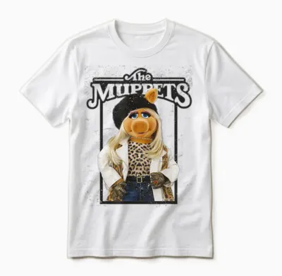 The Muppets Miss Piggy T-Shirt, White Unisex T-Shirt - White