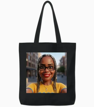 Urban Chic Braids Glasses Tote Bags - Black