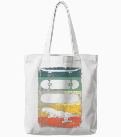 Skate Retro Tote Bags - White