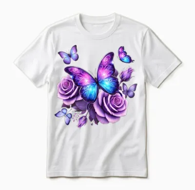 Beautiful Butterfly Purple Pink Butterfly Lovers Gifts Women Unisex T-Shirt - White