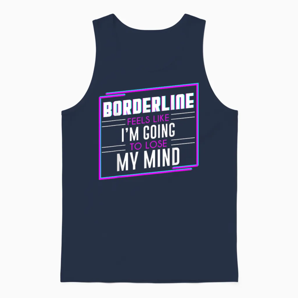 Lyriclyfe - Long-Sleeve T-Shirt - Borderline Unisex Tank Top in Navy