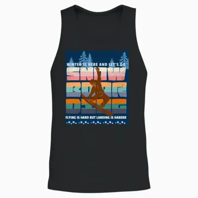 Retro Snowboarding T- Unisex Tank Top - Black
