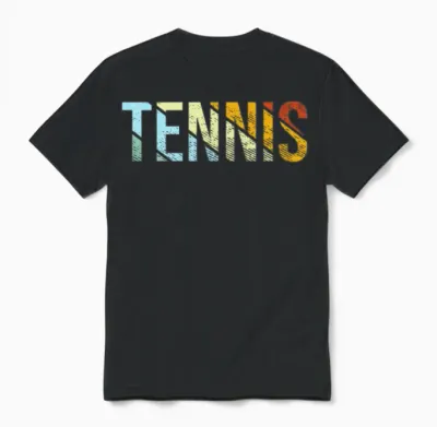 Tennis Retro Unisex T-Shirt - Black
