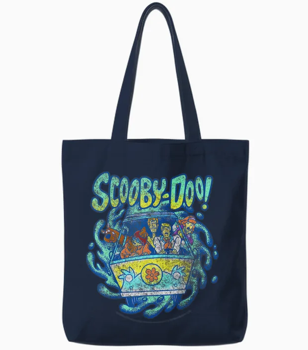 Scooby-Doo Mystery Machine Portal Group Shot Tote Bags in Navy