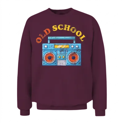 Old School Ghettoblaster Retro Unisex Sweatshirt - Maroon
