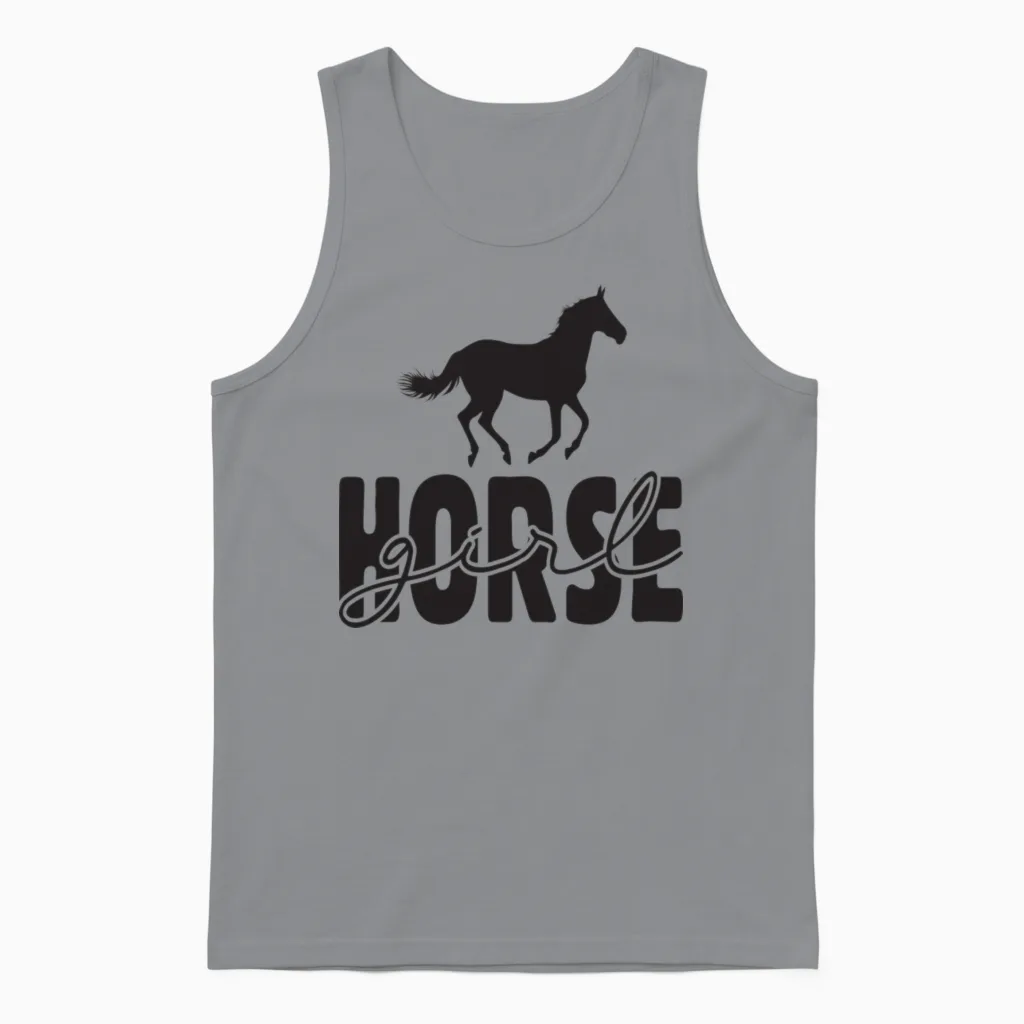 Horse Girl Lovers Gift Unisex Tank Top in Sport Grey