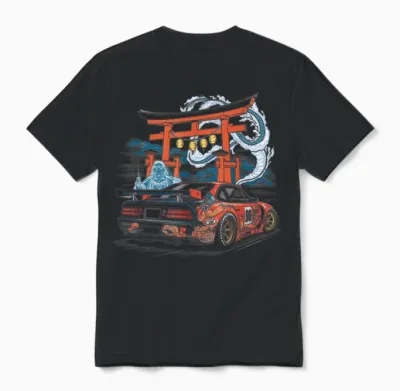 Japanese Car Tshirt Jdm Japan Street Racing Unisex T-Shirt - Black