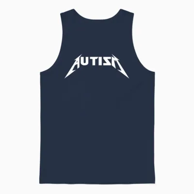 Autismus Rock Inspirierter Meme Metal Rock Für Autistische Männer Frauen Unisex Tank Top - Navy
