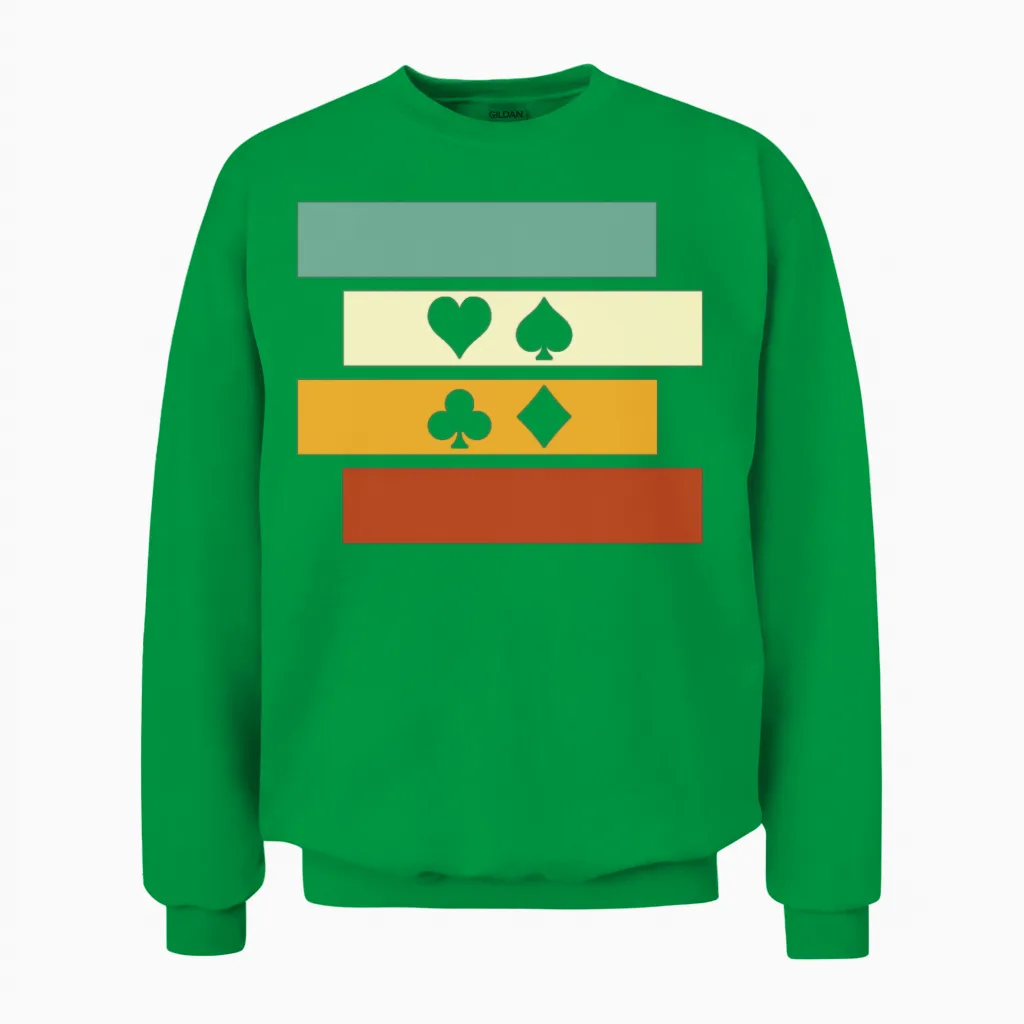 Poker Retro Unisex Sweatshirt in Irish Green