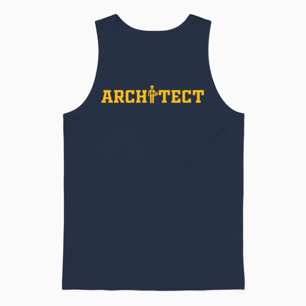 Funny Architect Architect Unisex Tank Top in Navy