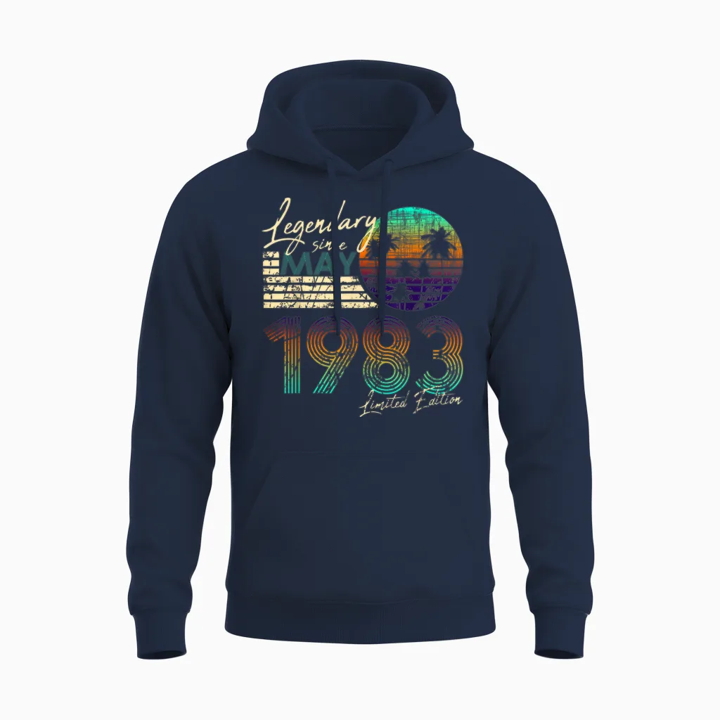 40. Geburtstag 40 Legendär Seit Mai 1983 Unisex Hoodie in Navy