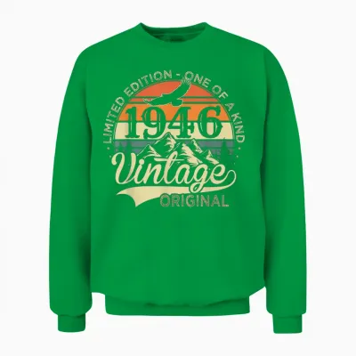 Original 1946 Vintage Cadeau 80 Ans Anniversaire Homme Femme Unisex Sweatshirt - Irish Green