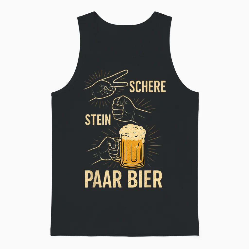 Pair of Beer Scissors Funny Beer Drinker Motif T-Shirt, Black, S Unisex Tank Top in Black