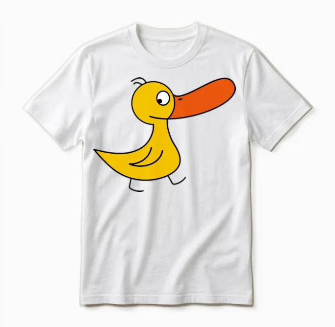 Funny Duck Unisex T-Shirt in White