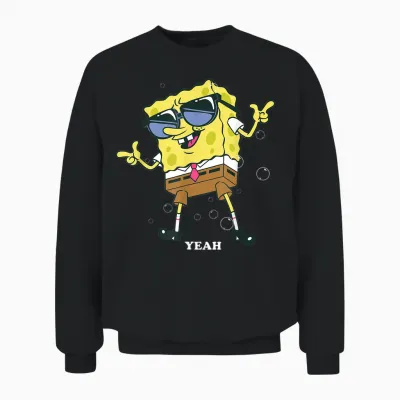 Spongebob Squarepants Cool Yeah Sunglasses Unisex Sweatshirt - Black