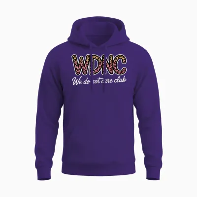 Wdnc We Do Not Care Club Leopard Funny Women Unisex Hoodie - Purple