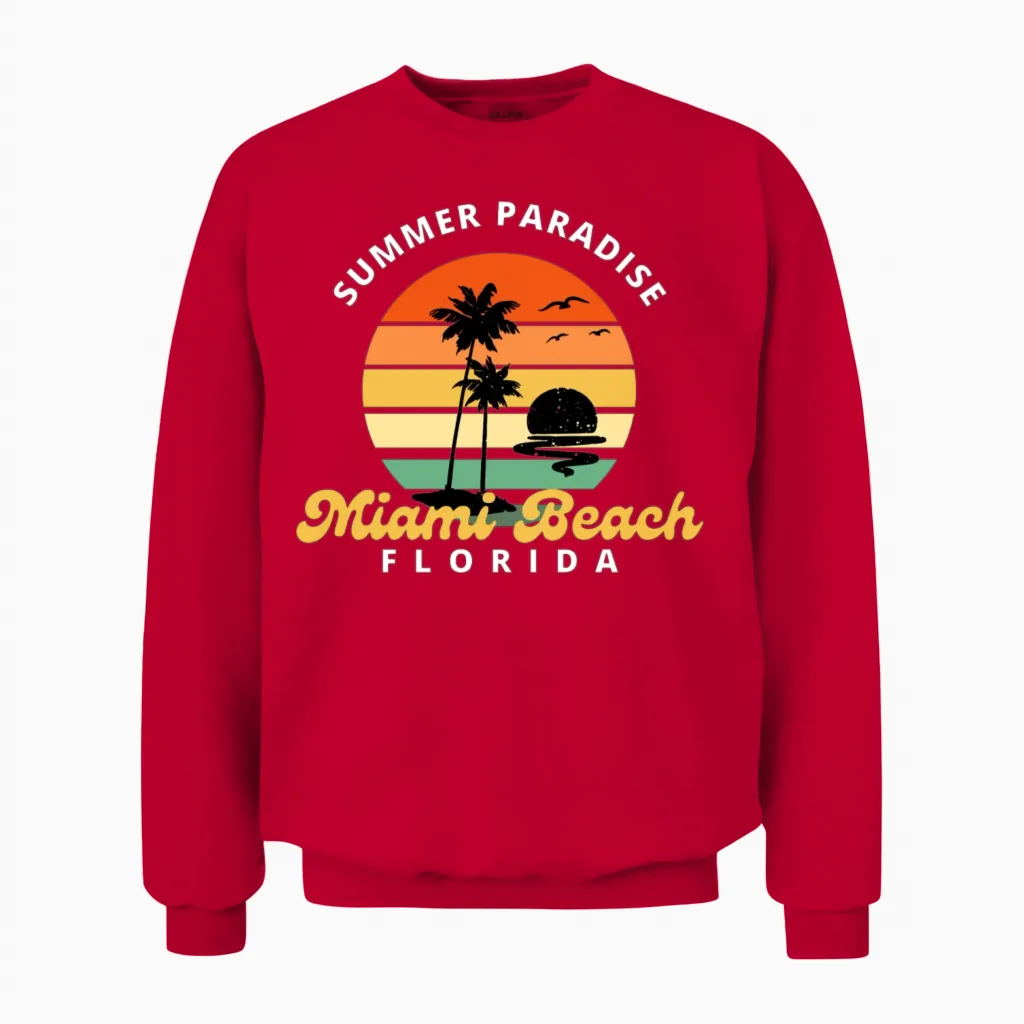Miami Beach - Summer & Unisex Sweatshirt in Red