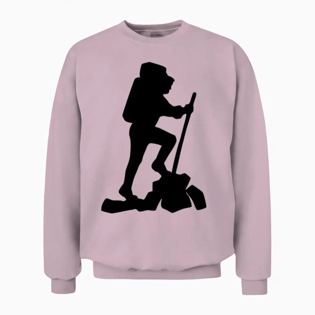 Hiking & Outdoors Gift Unisex Sweatshirt in Light Pink