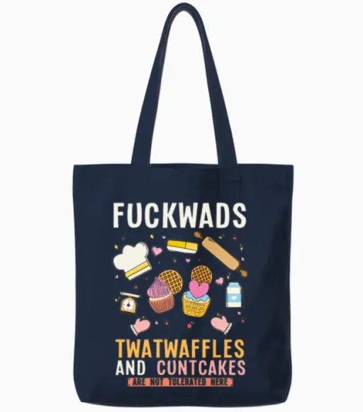 Sarcastic Bakery Dirty Baking Funny Baker Tote Bags in Navy