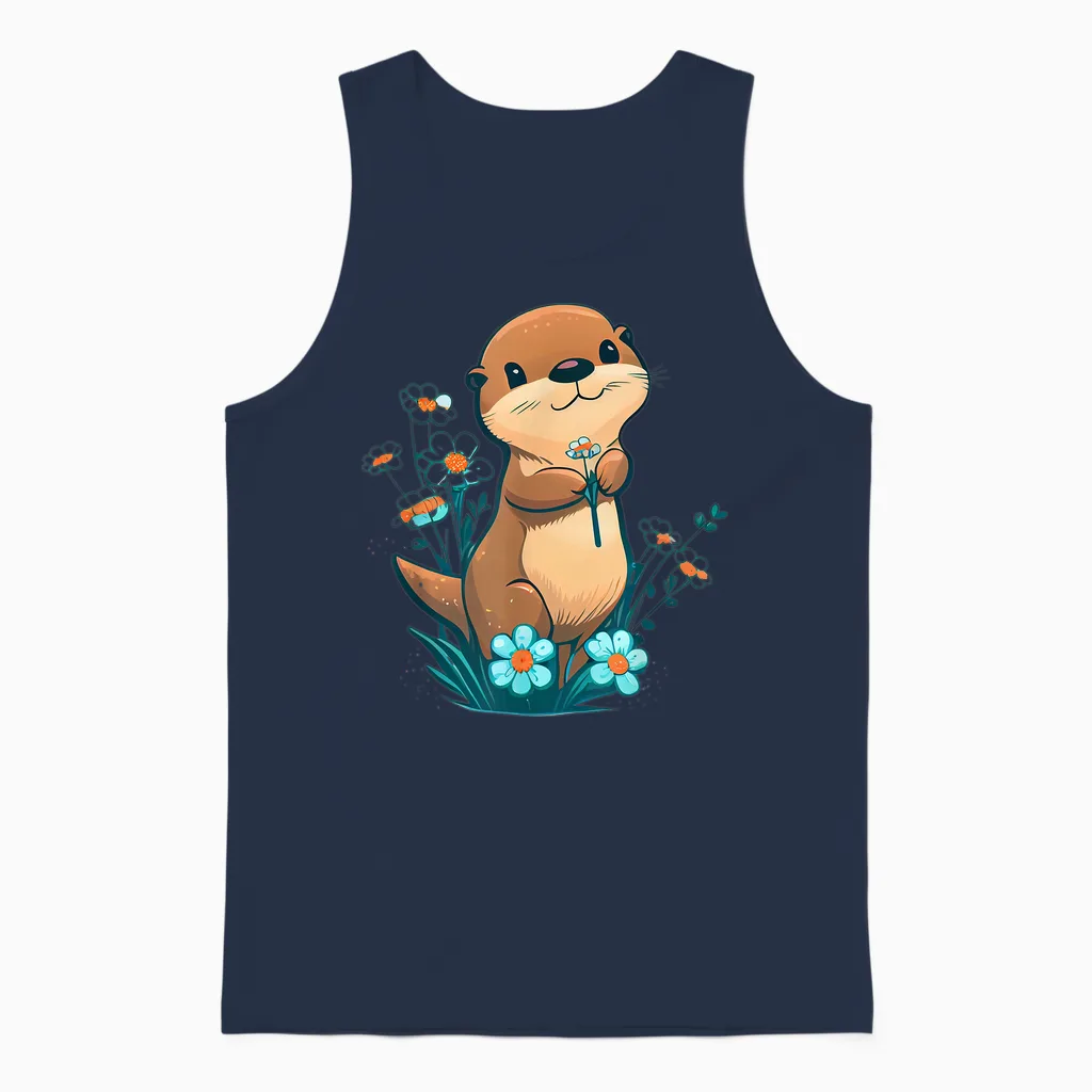 Baby Otter Blumen β Otter Kids & Unisex Tank Top in Navy