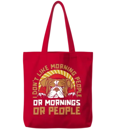 Bulldog Dogs Tote Bags - Red