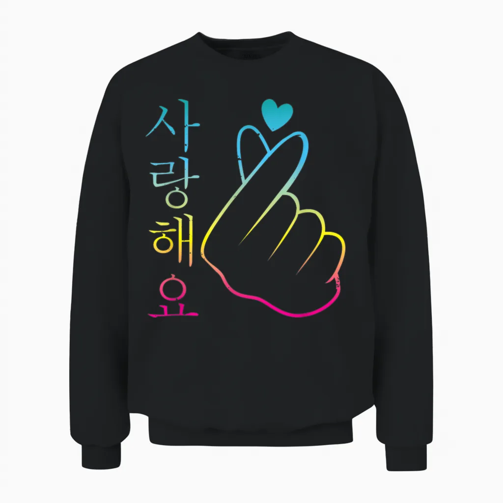 I Love You Saranghae 1 | K-Pop Unisex Sweatshirt in Black