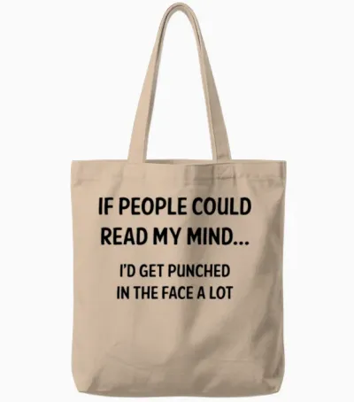 Read My Mind Tote Bags - Natural