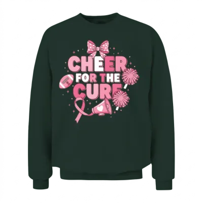 Cheer for the Cure Breast Cancer Awareness Unisex Sweatshirt - Forest