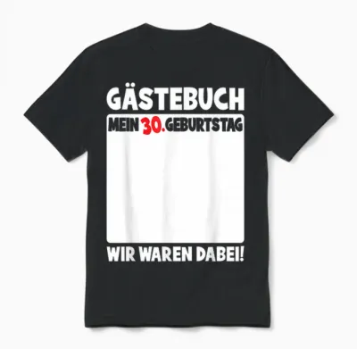 30th Birthday 30 Years Old Funny Guest Book Women Men T-Shirt, Black Unisex T-Shirt - Black