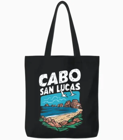 Cabo San Lucas. Mexico Beach Tote Bags - Black